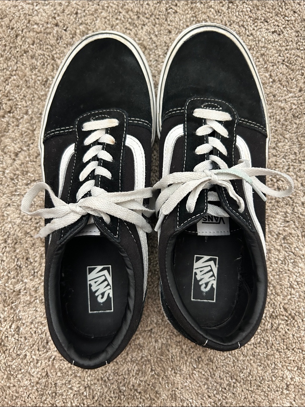 Vans Black and White Old Skool Low-Top Sneakers